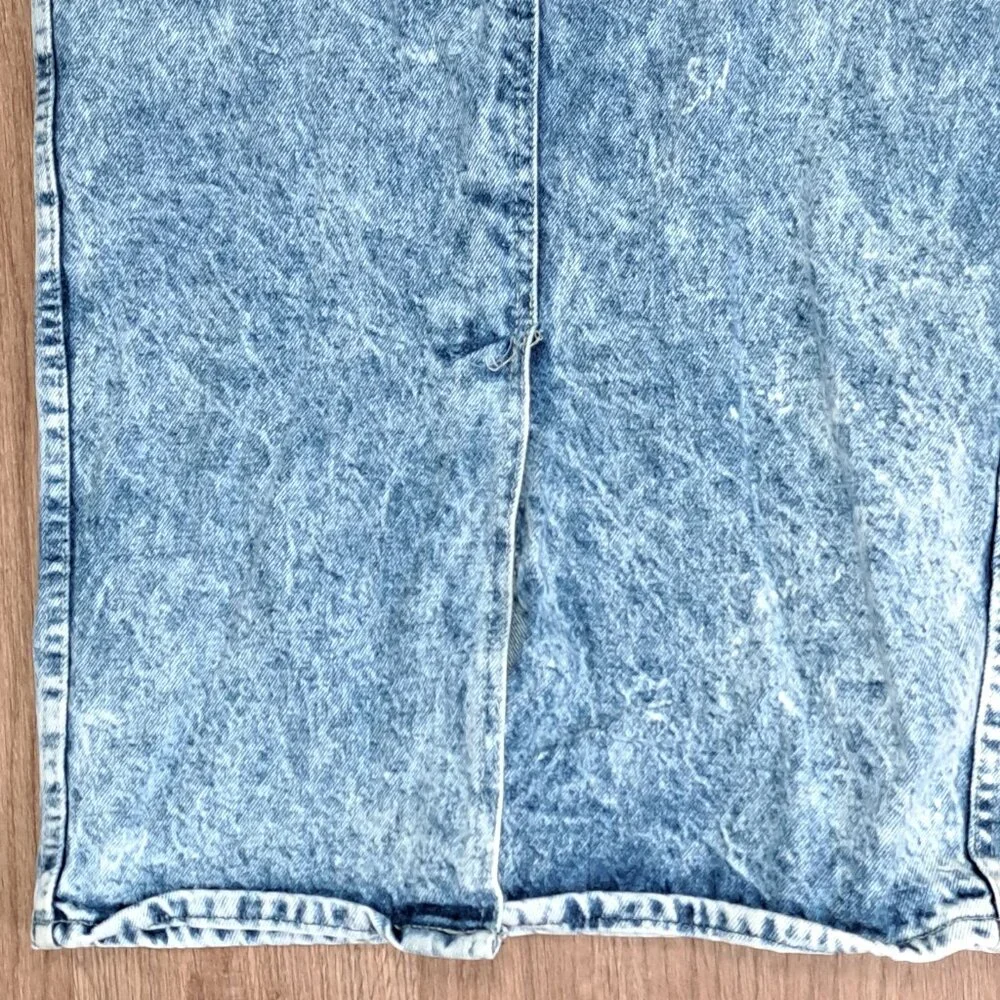 Sunset Blues Vintage 80's Style Acid Wash Denim Midi Skirt Juniors Size 7